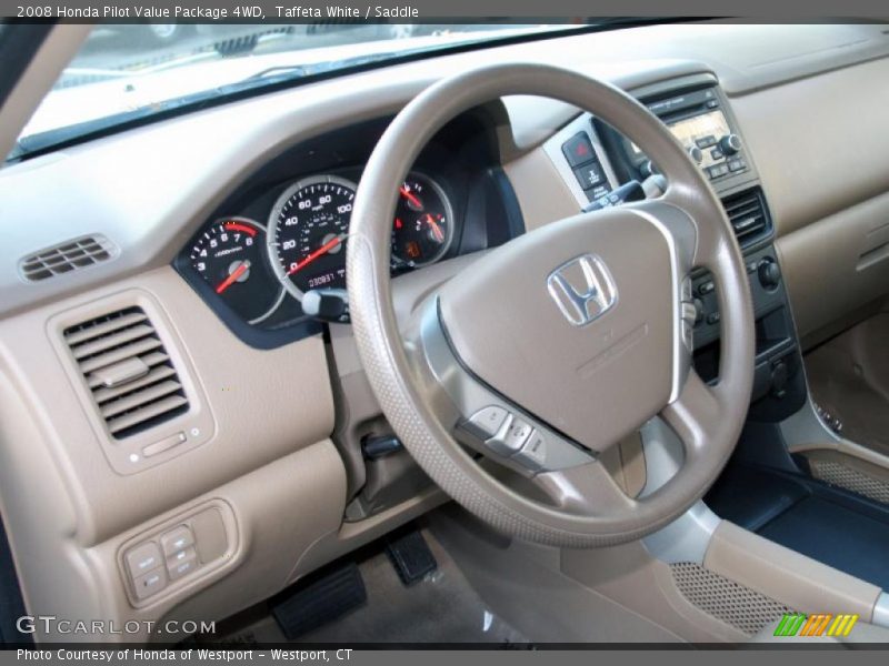 Taffeta White / Saddle 2008 Honda Pilot Value Package 4WD