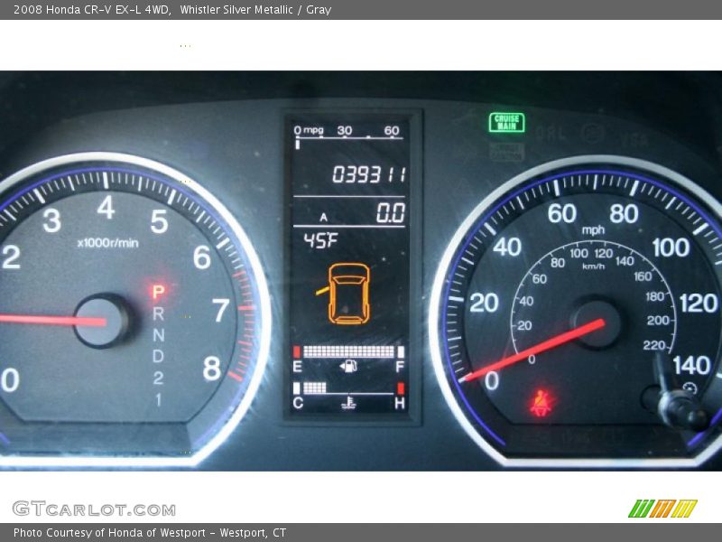 Whistler Silver Metallic / Gray 2008 Honda CR-V EX-L 4WD