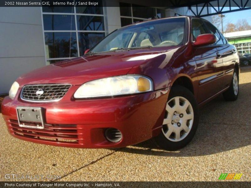 Inferno Red / Sand Beige 2002 Nissan Sentra GXE