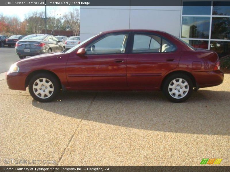Inferno Red / Sand Beige 2002 Nissan Sentra GXE