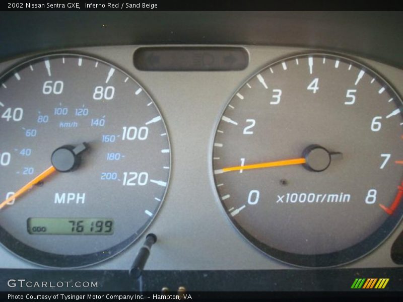 Inferno Red / Sand Beige 2002 Nissan Sentra GXE