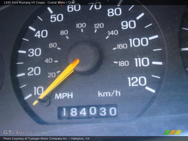 Crystal White / Gray 1995 Ford Mustang V6 Coupe