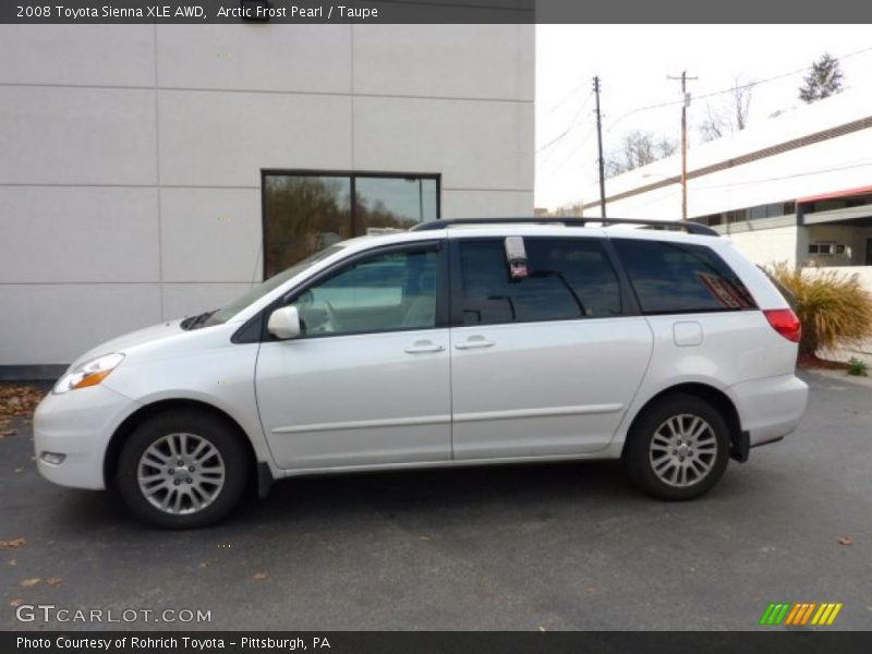 Arctic Frost Pearl / Taupe 2008 Toyota Sienna XLE AWD