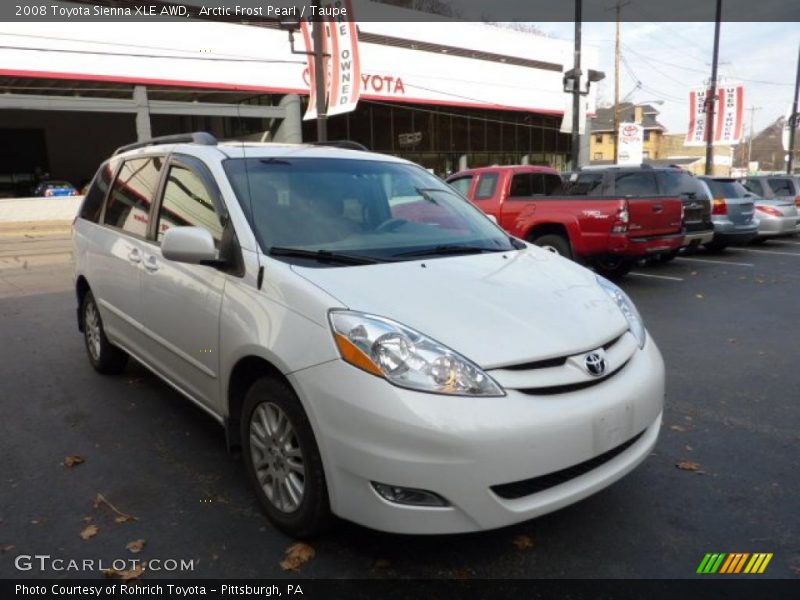 Arctic Frost Pearl / Taupe 2008 Toyota Sienna XLE AWD