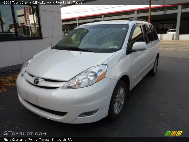 Arctic Frost Pearl / Taupe 2008 Toyota Sienna XLE AWD