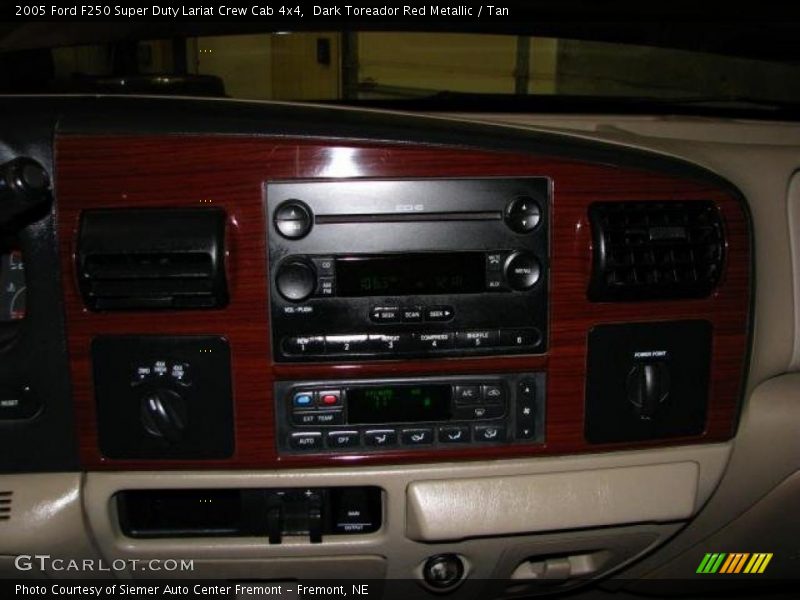 Dark Toreador Red Metallic / Tan 2005 Ford F250 Super Duty Lariat Crew Cab 4x4