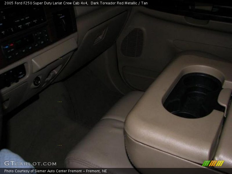 Dark Toreador Red Metallic / Tan 2005 Ford F250 Super Duty Lariat Crew Cab 4x4