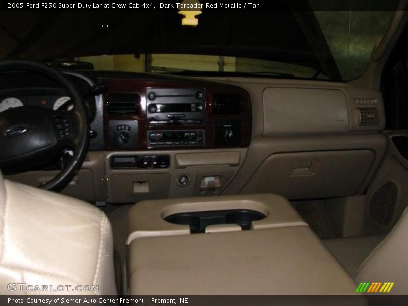 Dark Toreador Red Metallic / Tan 2005 Ford F250 Super Duty Lariat Crew Cab 4x4