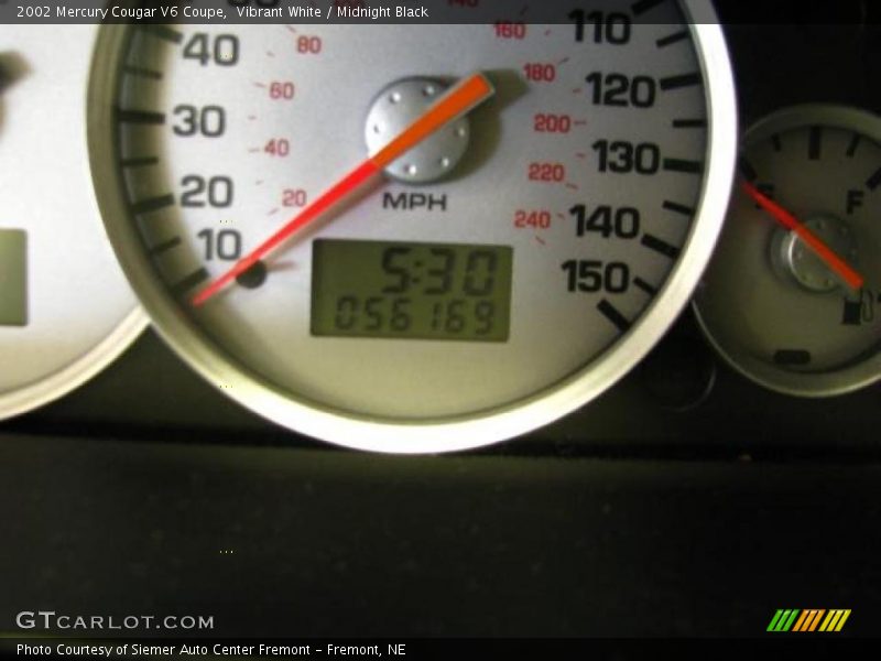 Vibrant White / Midnight Black 2002 Mercury Cougar V6 Coupe