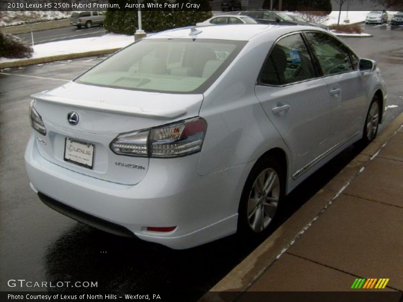 Aurora White Pearl / Gray 2010 Lexus HS 250h Hybrid Premium