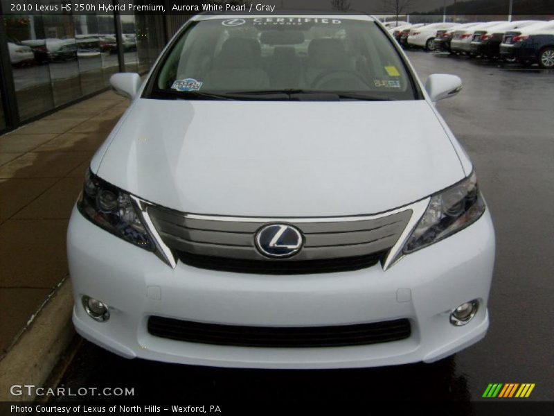 Aurora White Pearl / Gray 2010 Lexus HS 250h Hybrid Premium