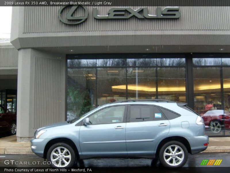 Breakwater Blue Metallic / Light Gray 2009 Lexus RX 350 AWD