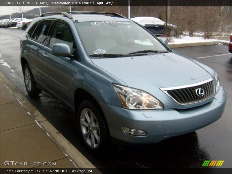 Breakwater Blue Metallic / Light Gray 2009 Lexus RX 350 AWD