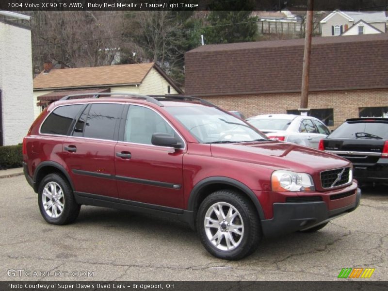 Ruby Red Metallic / Taupe/Light Taupe 2004 Volvo XC90 T6 AWD