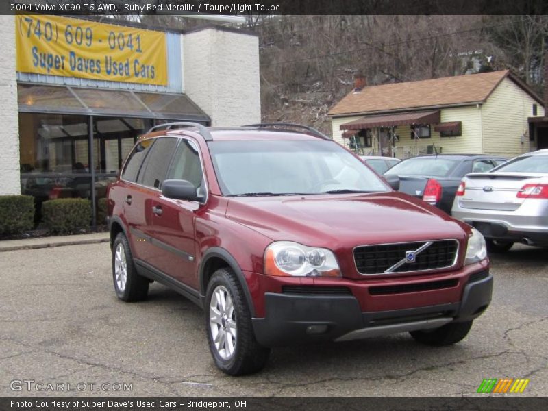 Ruby Red Metallic / Taupe/Light Taupe 2004 Volvo XC90 T6 AWD