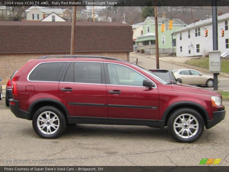 Ruby Red Metallic / Taupe/Light Taupe 2004 Volvo XC90 T6 AWD