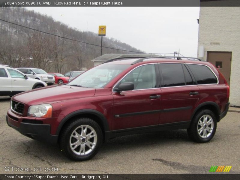 Ruby Red Metallic / Taupe/Light Taupe 2004 Volvo XC90 T6 AWD
