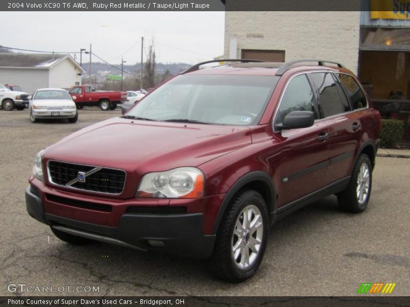 Ruby Red Metallic / Taupe/Light Taupe 2004 Volvo XC90 T6 AWD