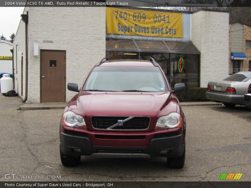 Ruby Red Metallic / Taupe/Light Taupe 2004 Volvo XC90 T6 AWD