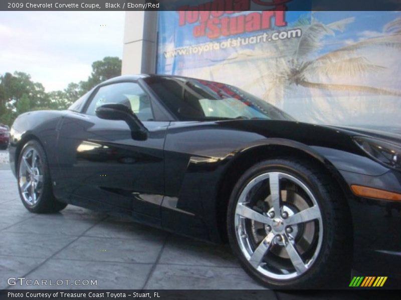 Black / Ebony/Red 2009 Chevrolet Corvette Coupe