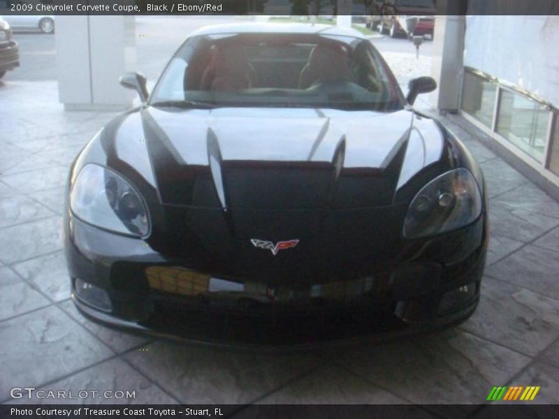 Black / Ebony/Red 2009 Chevrolet Corvette Coupe