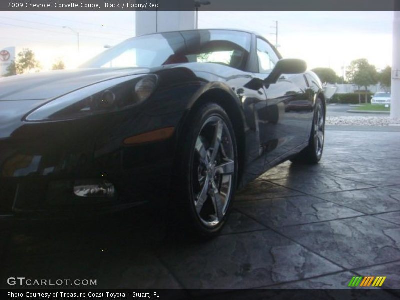 Black / Ebony/Red 2009 Chevrolet Corvette Coupe