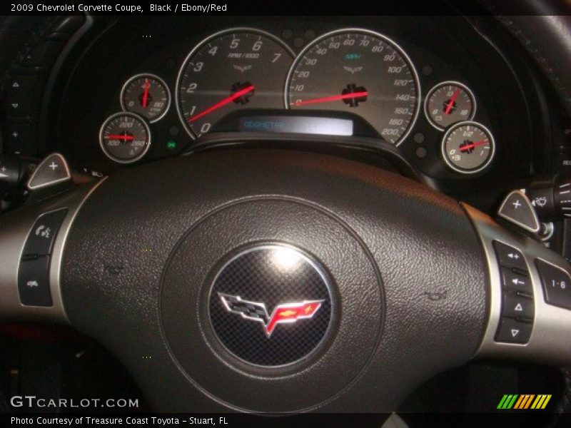 Black / Ebony/Red 2009 Chevrolet Corvette Coupe