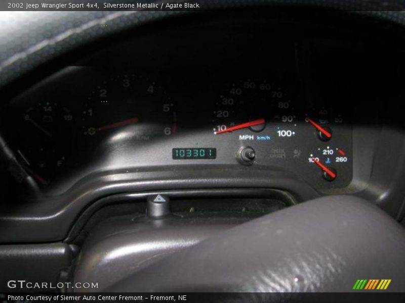 Silverstone Metallic / Agate Black 2002 Jeep Wrangler Sport 4x4