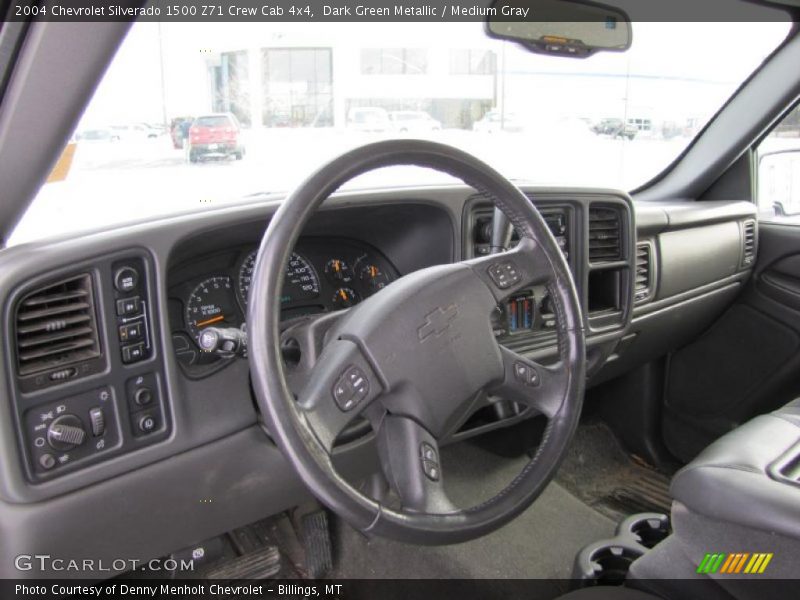 Dark Green Metallic / Medium Gray 2004 Chevrolet Silverado 1500 Z71 Crew Cab 4x4