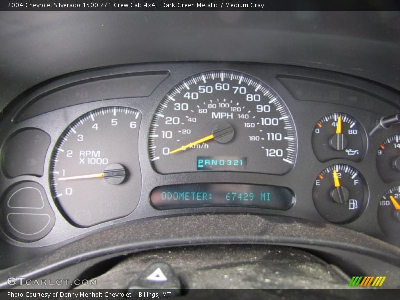 Dark Green Metallic / Medium Gray 2004 Chevrolet Silverado 1500 Z71 Crew Cab 4x4