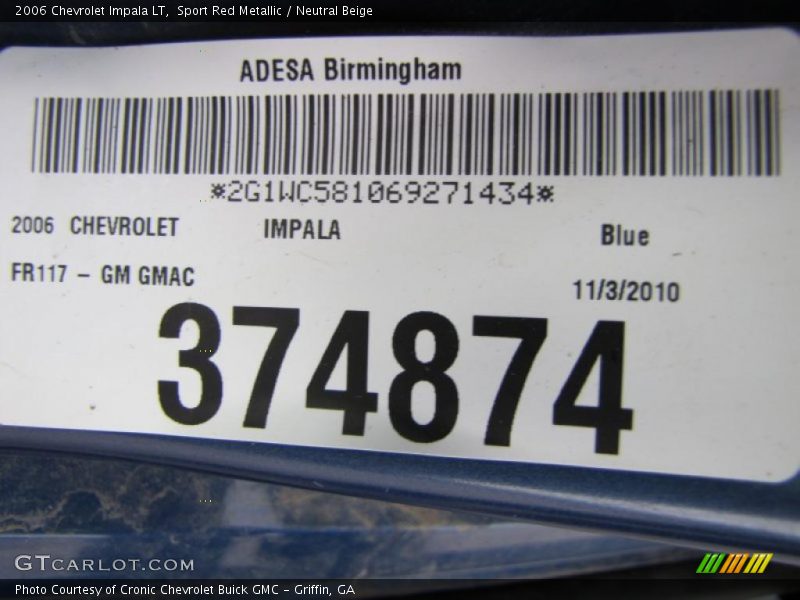 Sport Red Metallic / Neutral Beige 2006 Chevrolet Impala LT
