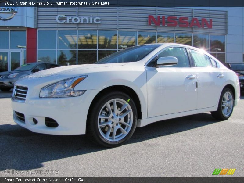 Winter Frost White / Cafe Latte 2011 Nissan Maxima 3.5 S