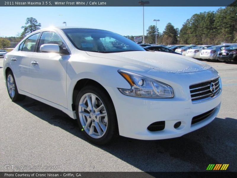 Winter Frost White / Cafe Latte 2011 Nissan Maxima 3.5 S