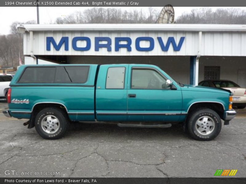 Bright Teal Metallic / Gray 1994 Chevrolet C/K K1500 Extended Cab 4x4