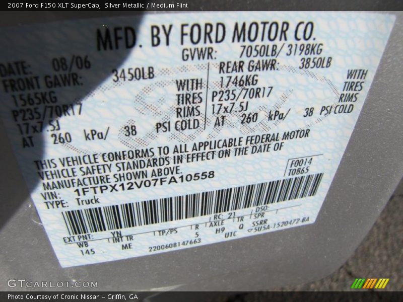 Silver Metallic / Medium Flint 2007 Ford F150 XLT SuperCab