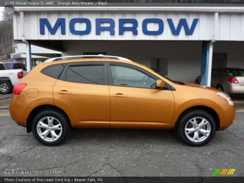 Orange Alloy Metallic / Black 2008 Nissan Rogue SL AWD