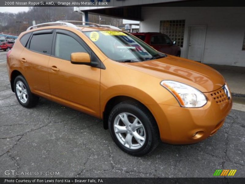 Orange Alloy Metallic / Black 2008 Nissan Rogue SL AWD