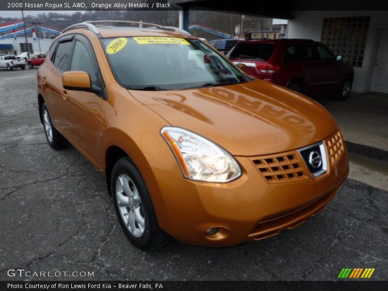 Orange Alloy Metallic / Black 2008 Nissan Rogue SL AWD