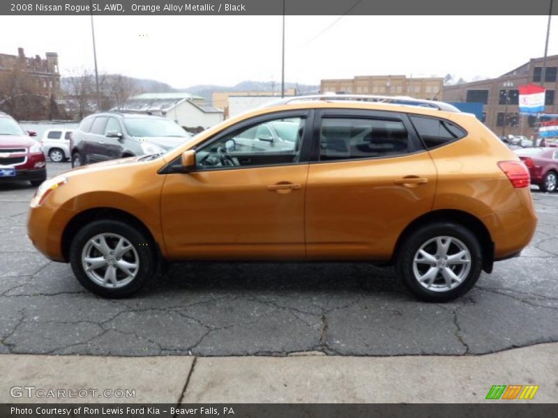 Orange Alloy Metallic / Black 2008 Nissan Rogue SL AWD