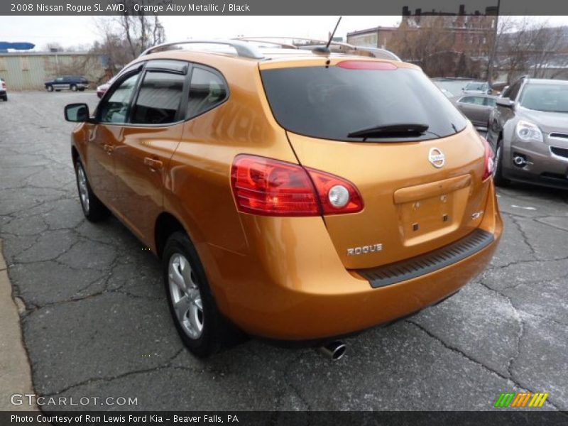 Orange Alloy Metallic / Black 2008 Nissan Rogue SL AWD
