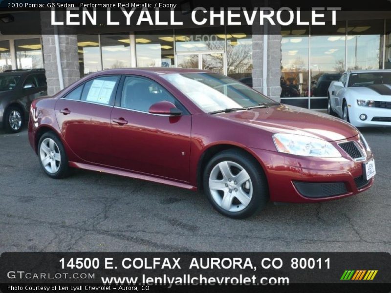Performance Red Metallic / Ebony 2010 Pontiac G6 Sedan