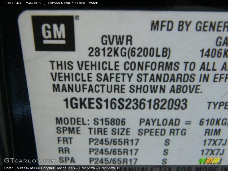 Carbon Metallic / Dark Pewter 2003 GMC Envoy XL SLE
