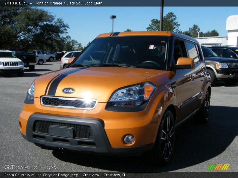 Ignition Orange / Black Soul Logo Cloth 2010 Kia Soul +