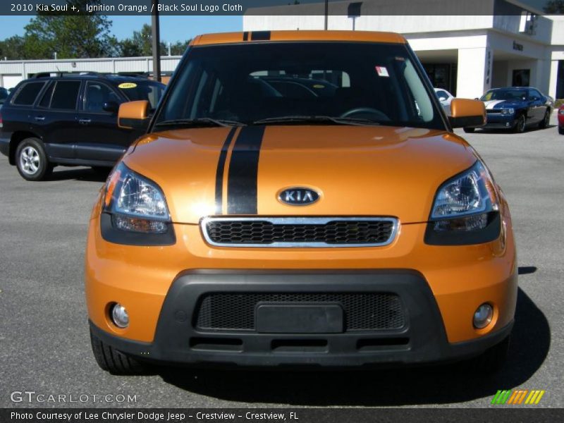 Ignition Orange / Black Soul Logo Cloth 2010 Kia Soul +