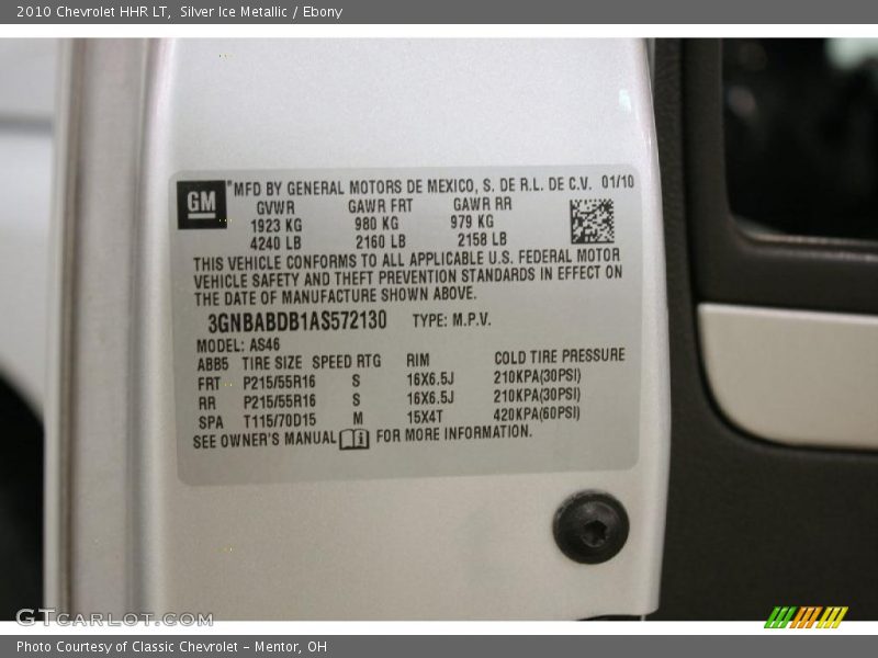 Silver Ice Metallic / Ebony 2010 Chevrolet HHR LT