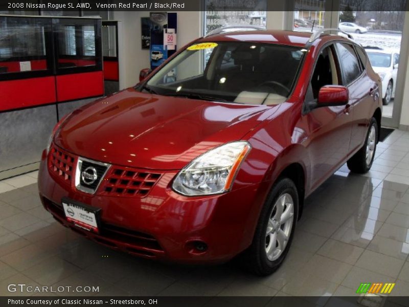 Venom Red Pearl / Black/Red 2008 Nissan Rogue SL AWD