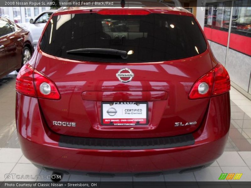 Venom Red Pearl / Black/Red 2008 Nissan Rogue SL AWD