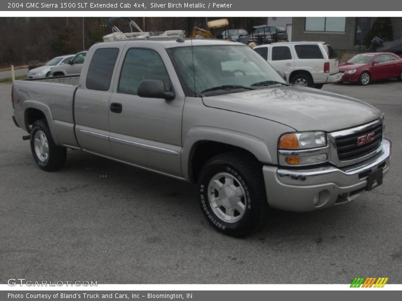 Silver Birch Metallic / Pewter 2004 GMC Sierra 1500 SLT Extended Cab 4x4