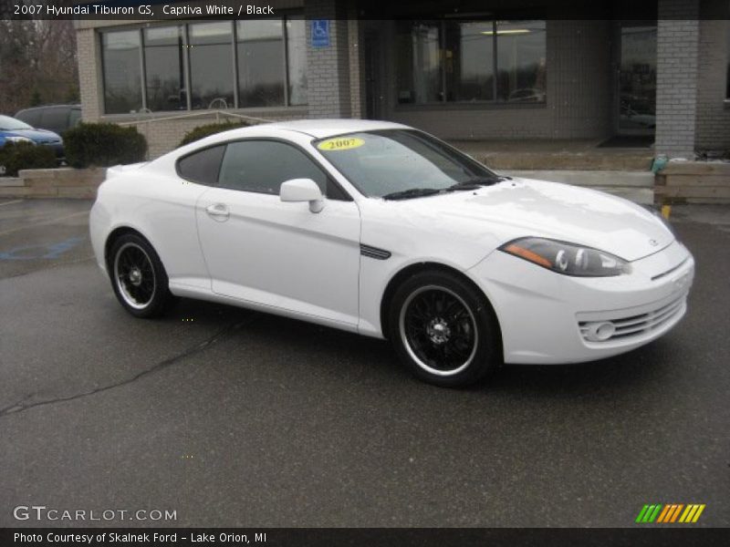 Captiva White / Black 2007 Hyundai Tiburon GS