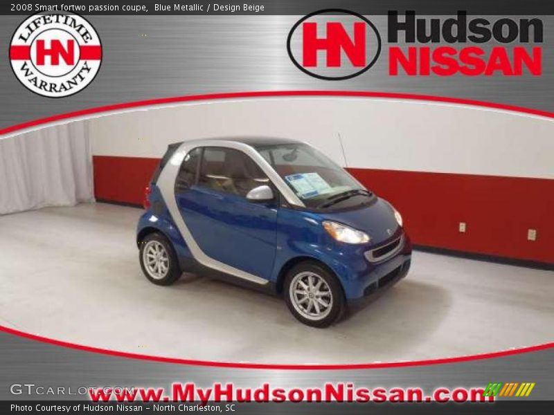 Blue Metallic / Design Beige 2008 Smart fortwo passion coupe